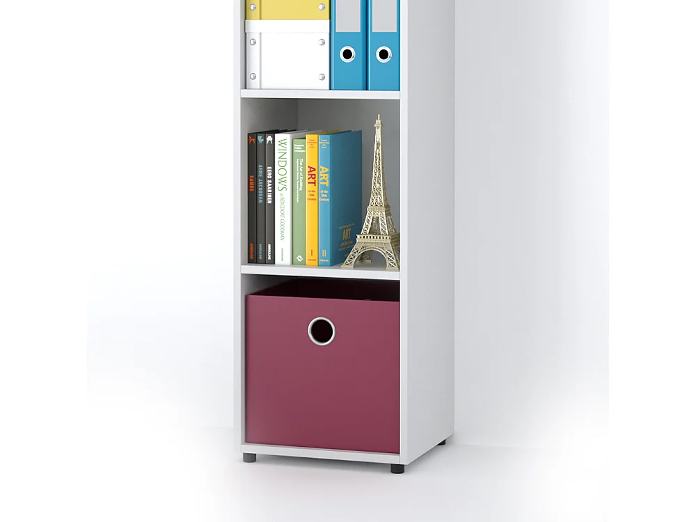 Meuble de rangement cube blanc 142.5x33x36.2 ludus