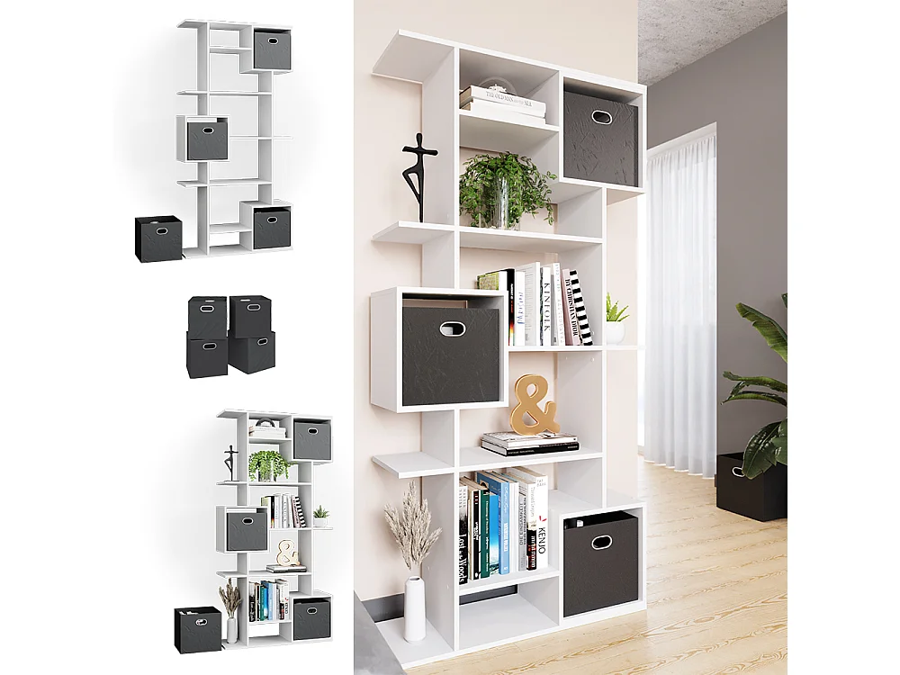 Meuble de rangement cube blanc 92x29x187.7 cube