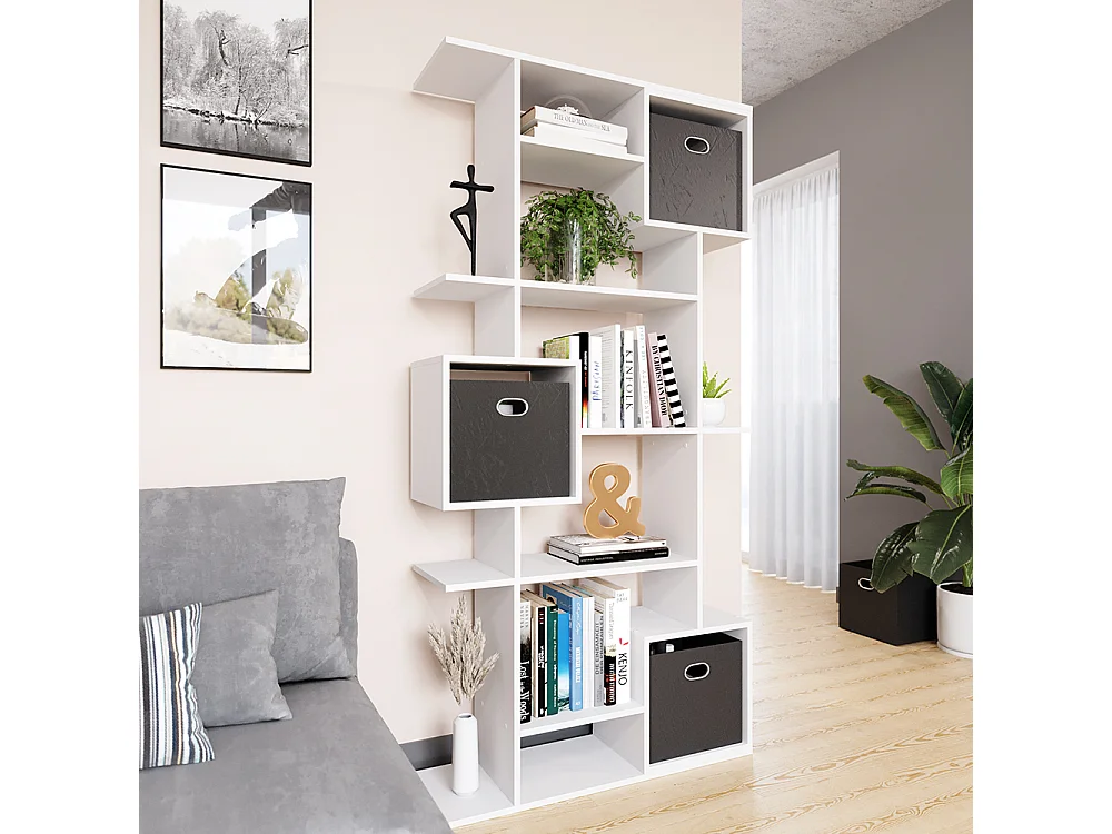 Meuble de rangement cube blanc 92x29x187.7 cube