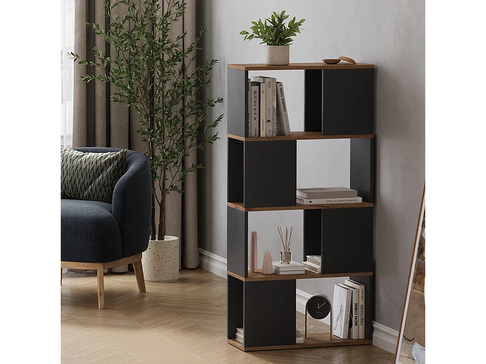 Dzielnik pokoju antracyt/złoty dąb 60x24x124.5 eneos