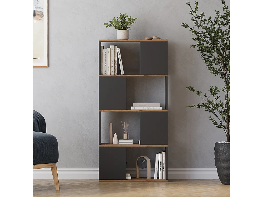 Dzielnik pokoju antracyt/złoty dąb 60x24x124.5 eneos