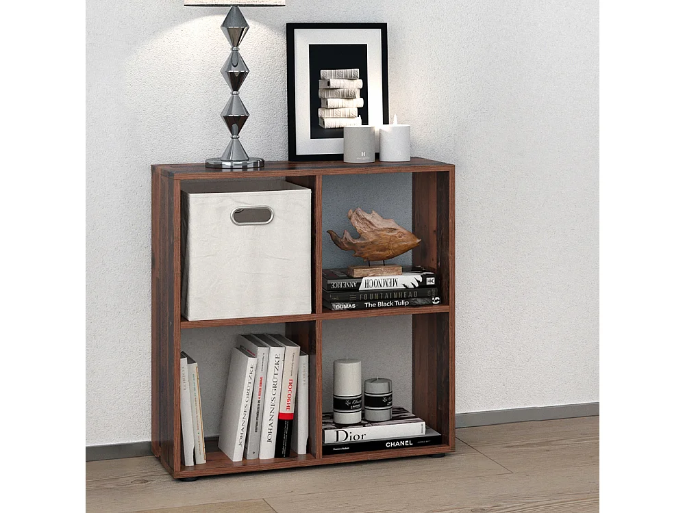 Meuble de rangement cube bois antique 72.6x29x72 tetra