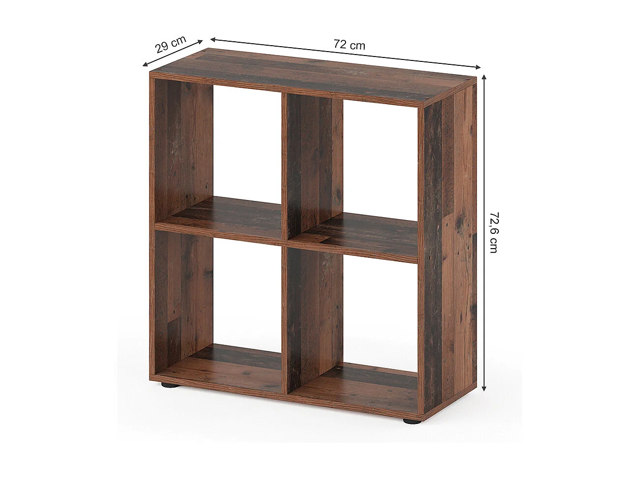 Meuble de rangement cube bois antique 72.6x29x72 tetra
