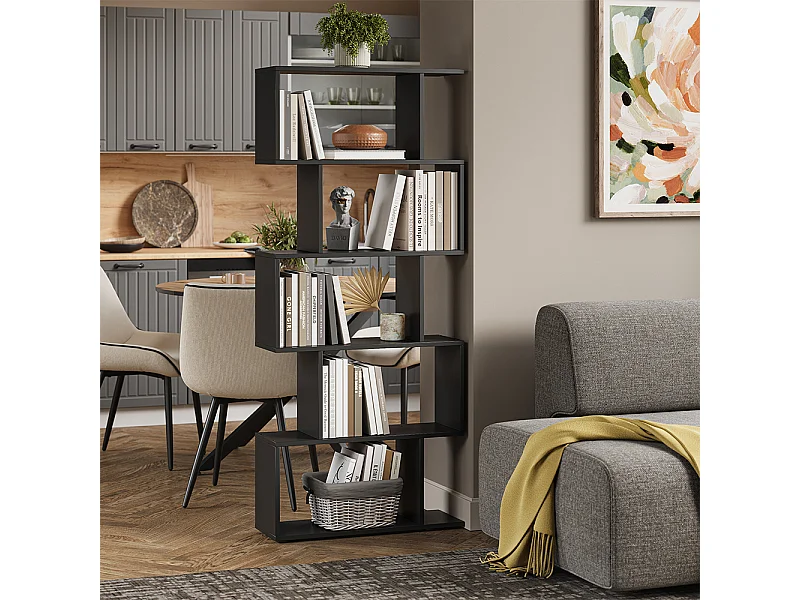 Separador de ambientes negro 70x23.8x164.1 levio