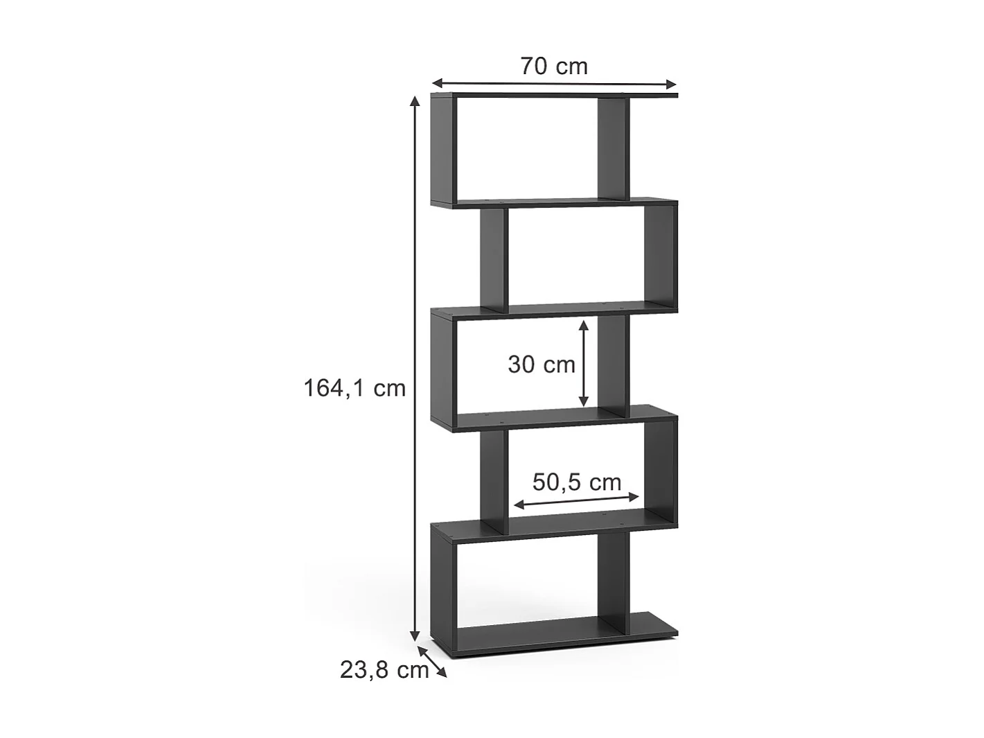 Separador de ambientes negro 70x23.8x164.1 levio