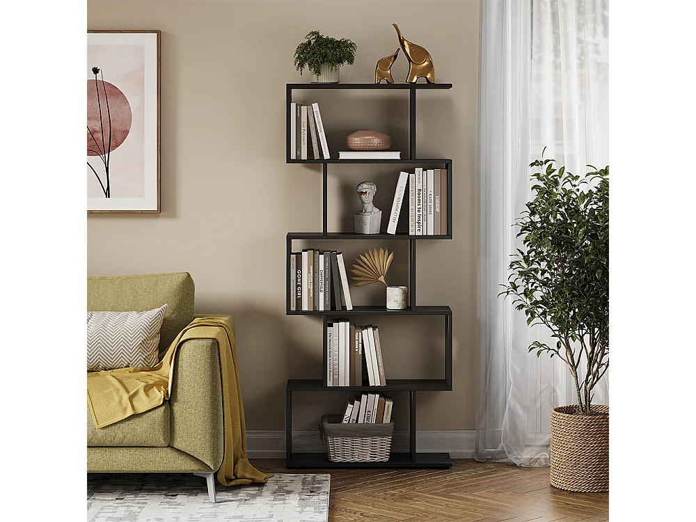 Separador de ambientes negro 70x23.8x164.1 levio