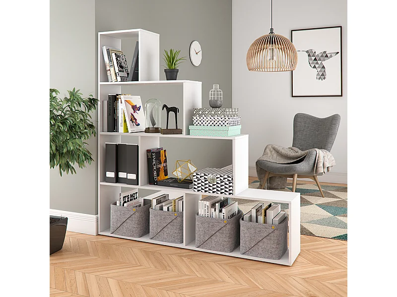 Treppenregal weiß 163x29x155