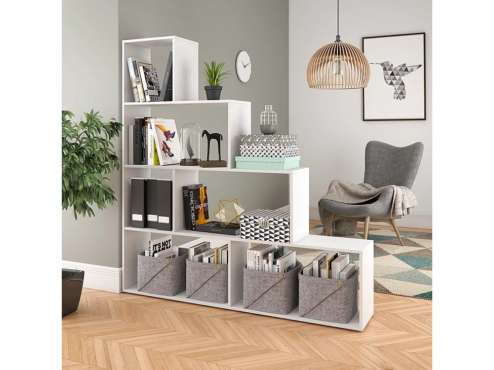 Treppenregal weiß 163x29x155