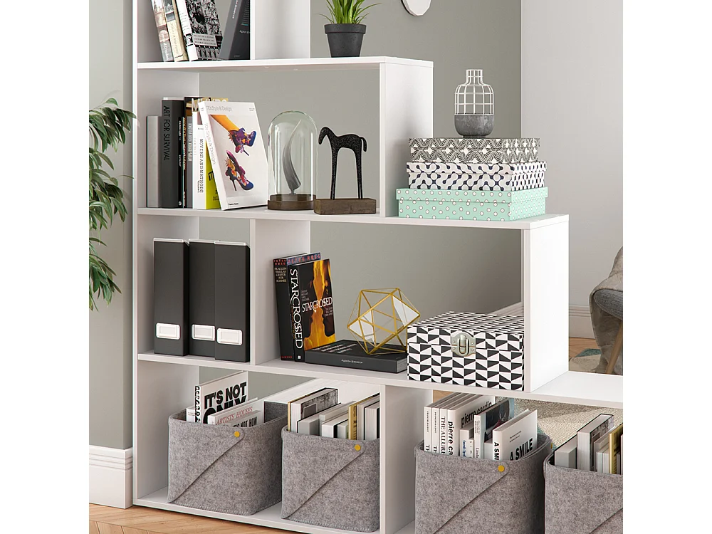 Treppenregal weiß 163x29x155