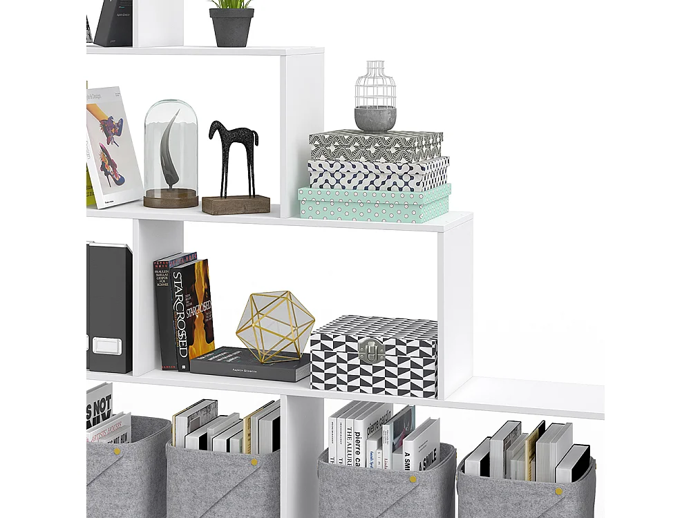 Treppenregal weiß 163x29x155