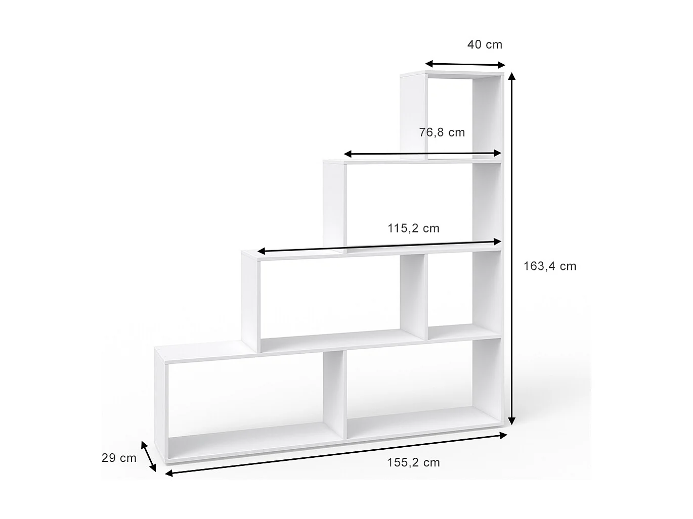 Étagère blanc 163x29x155