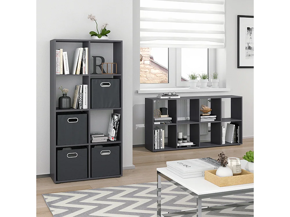 Meuble de rangement cube gris 143x29x72 scutum