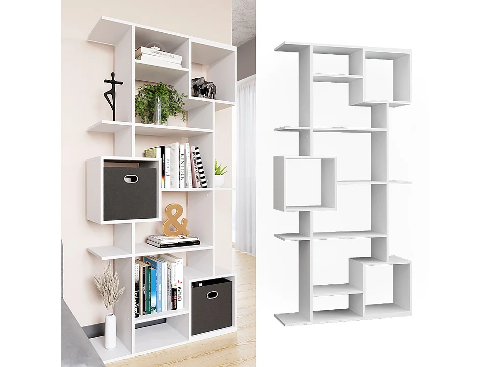 Meuble de rangement cube blanc 92x29x187.7 cube
