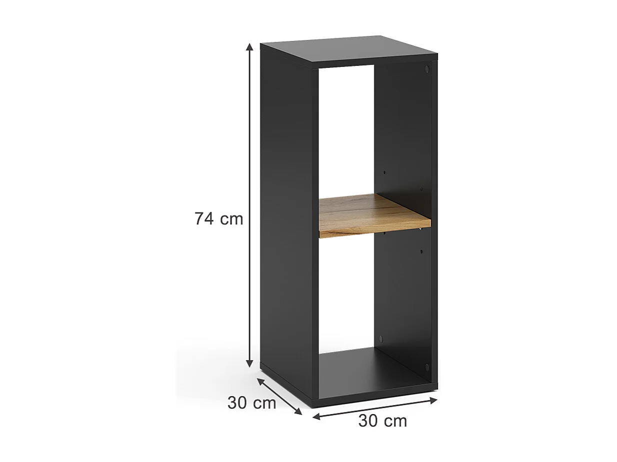 Scaffale antracite/quercia dorata 30x30x74 tomy