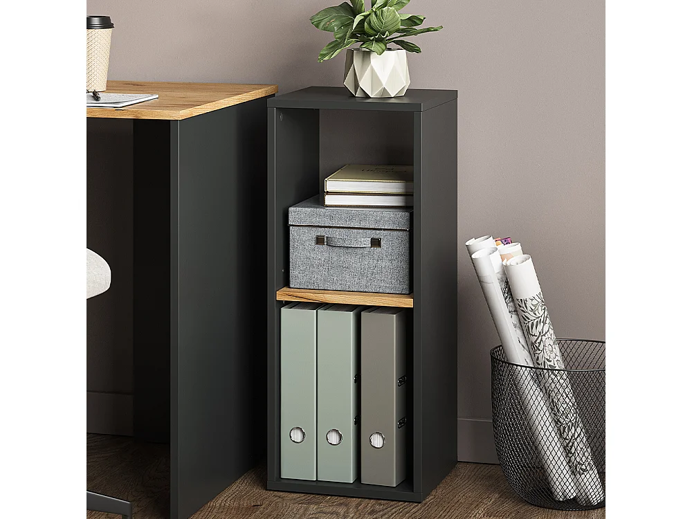 Étagère à livres anthracite/chêne doré 30x30x74 tomy