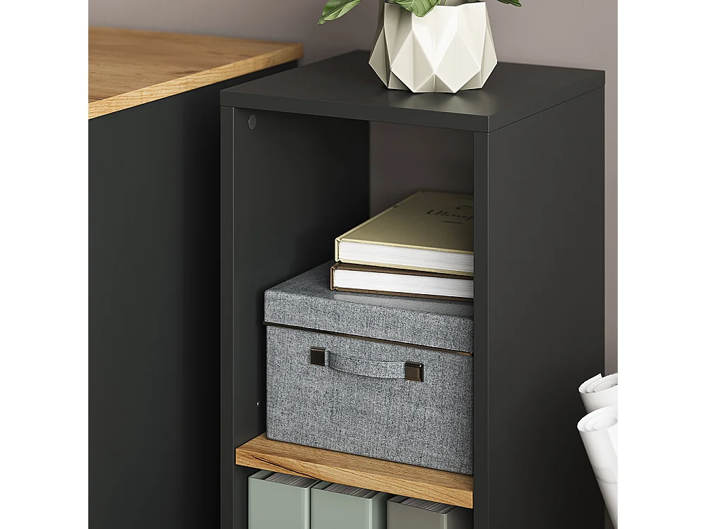 Étagère à livres anthracite/chêne doré 30x30x74 tomy