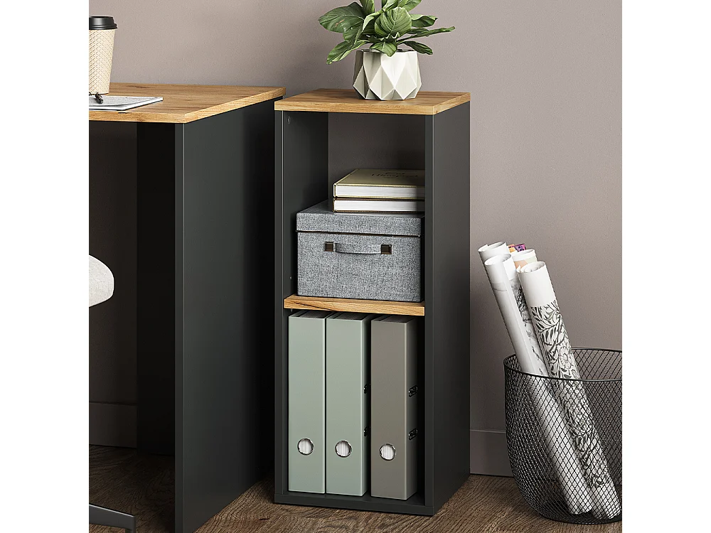 Étagère à livres anthracite/chêne doré 30x30x74 tomy