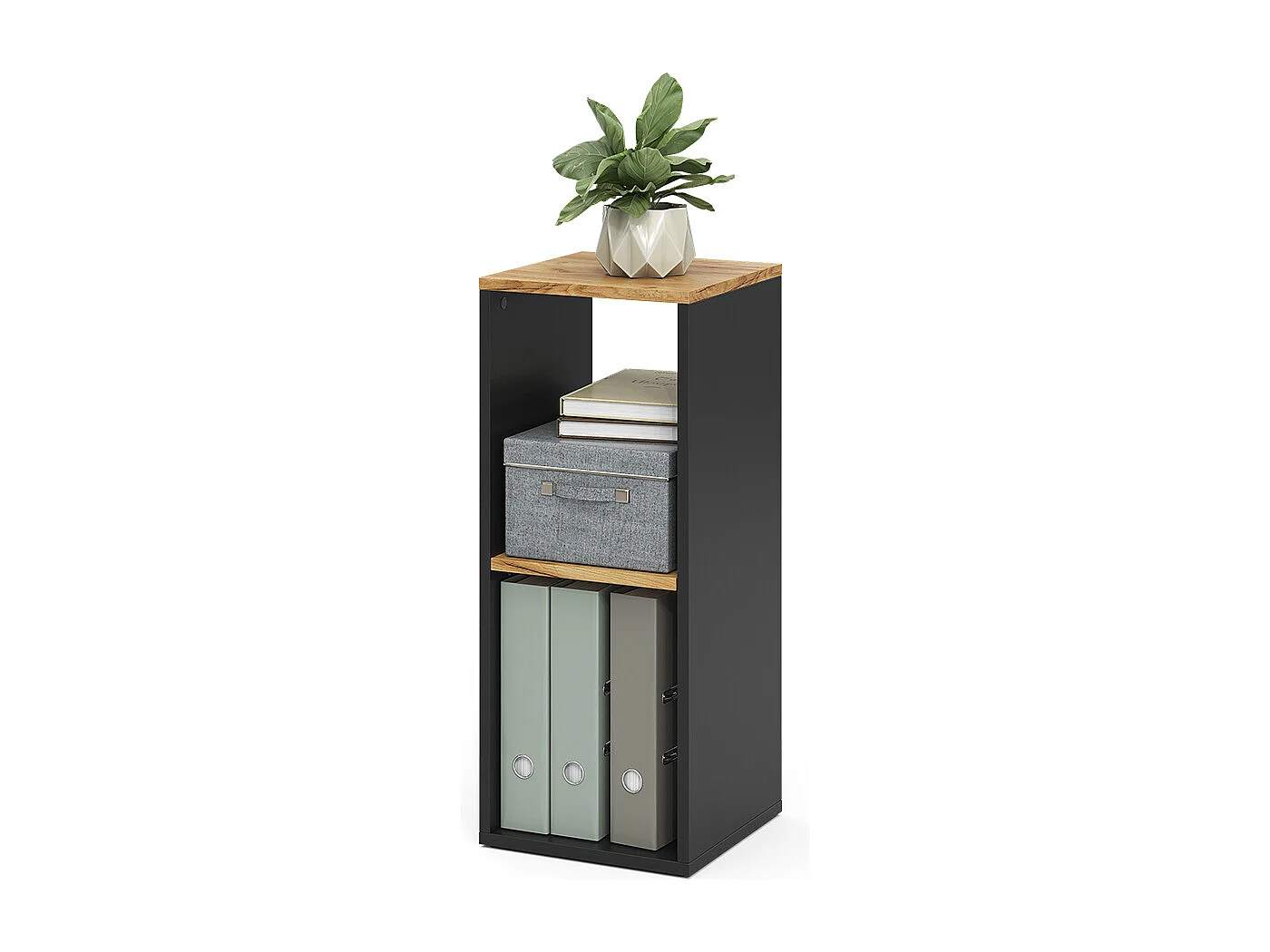 Étagère à livres anthracite/chêne doré 30x30x74 tomy
