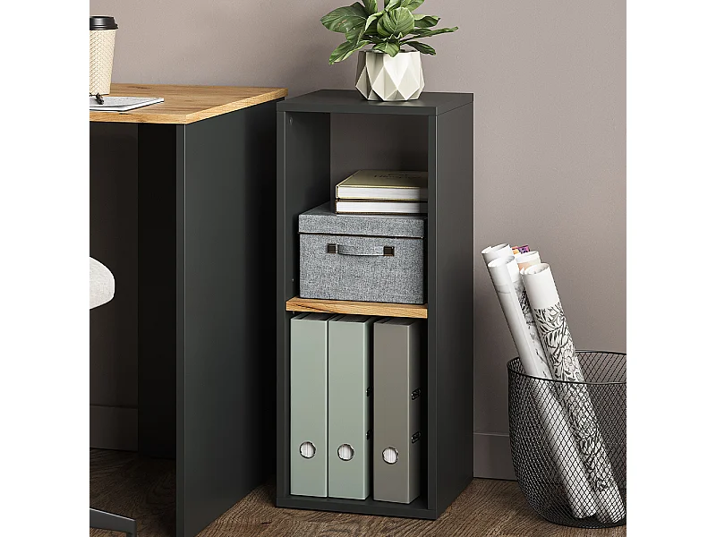 Bücherregal anthrazit/goldkraft eiche 30x30x74 tomy