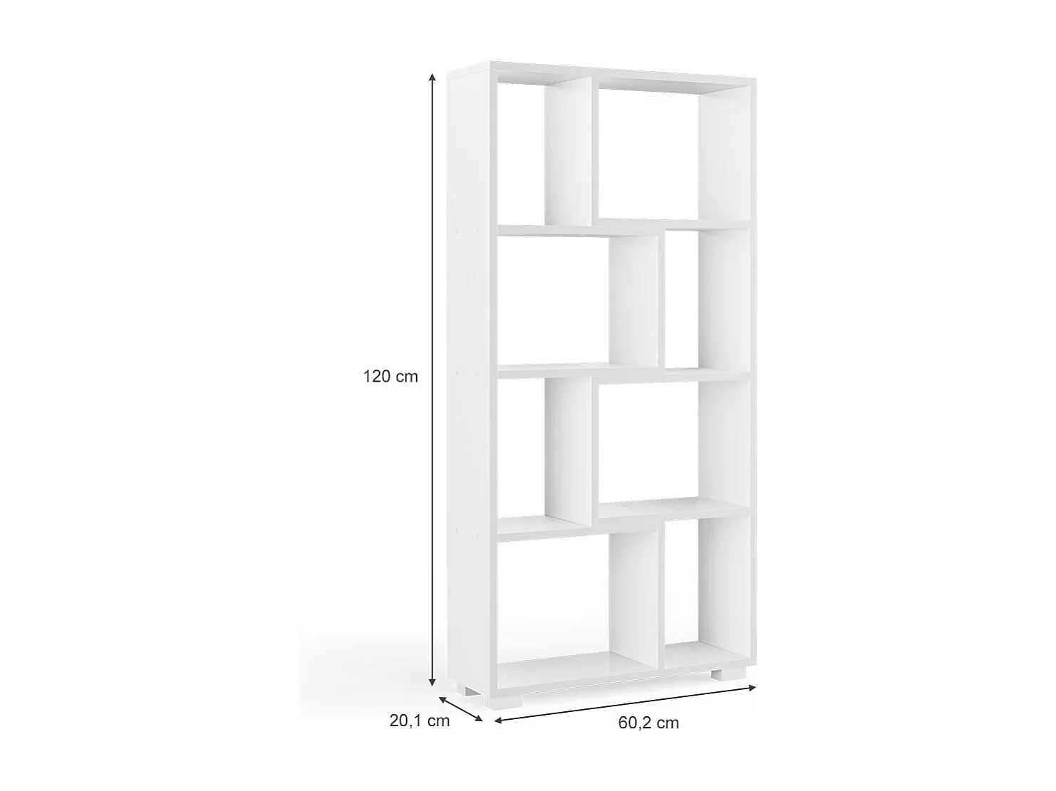 Meuble de rangement cube blanc 60.2x20.1x120 domus
