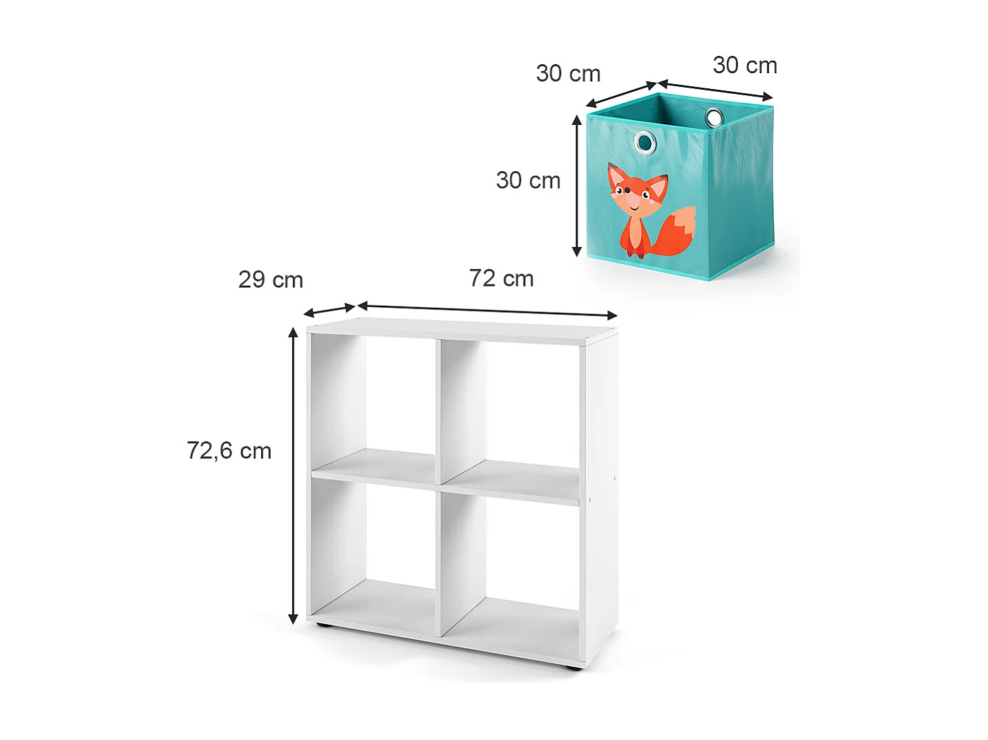 Meuble de rangement cube blanc 72.6x29x72 tetra
