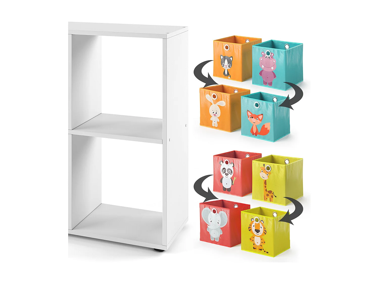 Meuble de rangement cube blanc 72.6x29x72 tetra