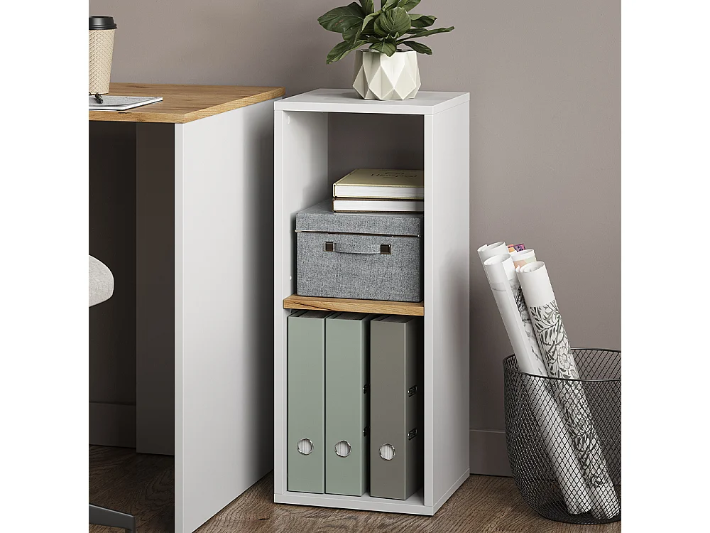 Étagère à livres chêne blanc/force de lor 30x30x74 tomy