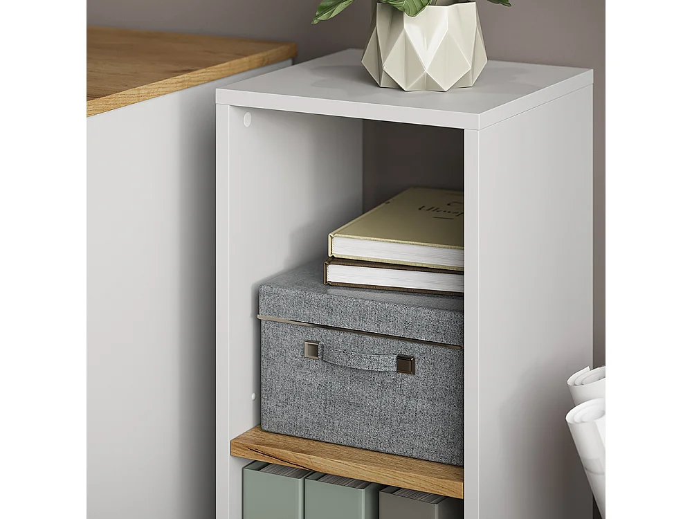 Étagère à livres chêne blanc/force de lor 30x30x74 tomy