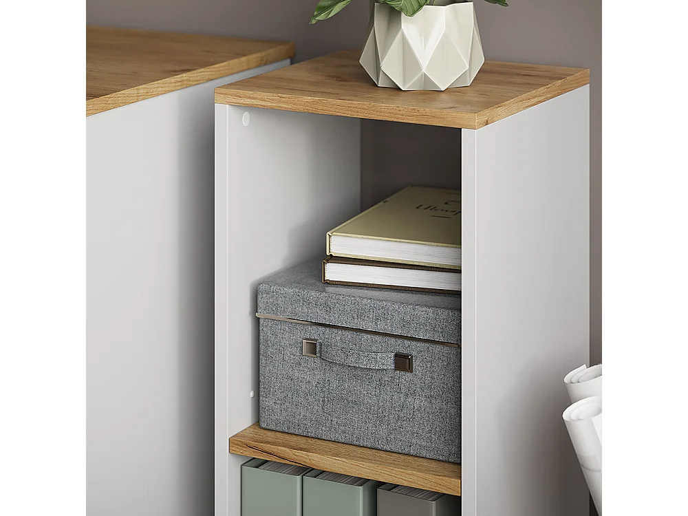 Étagère à livres chêne blanc/force de lor 30x30x74 tomy