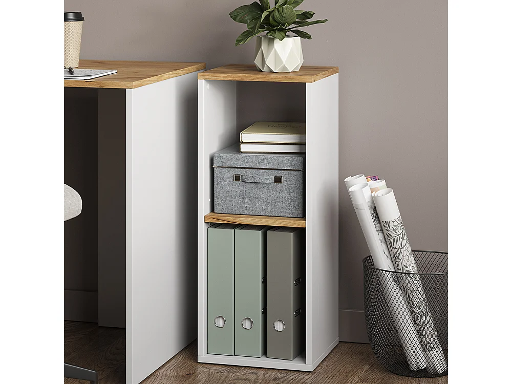 Étagère à livres chêne blanc/force de lor 30x30x74 tomy