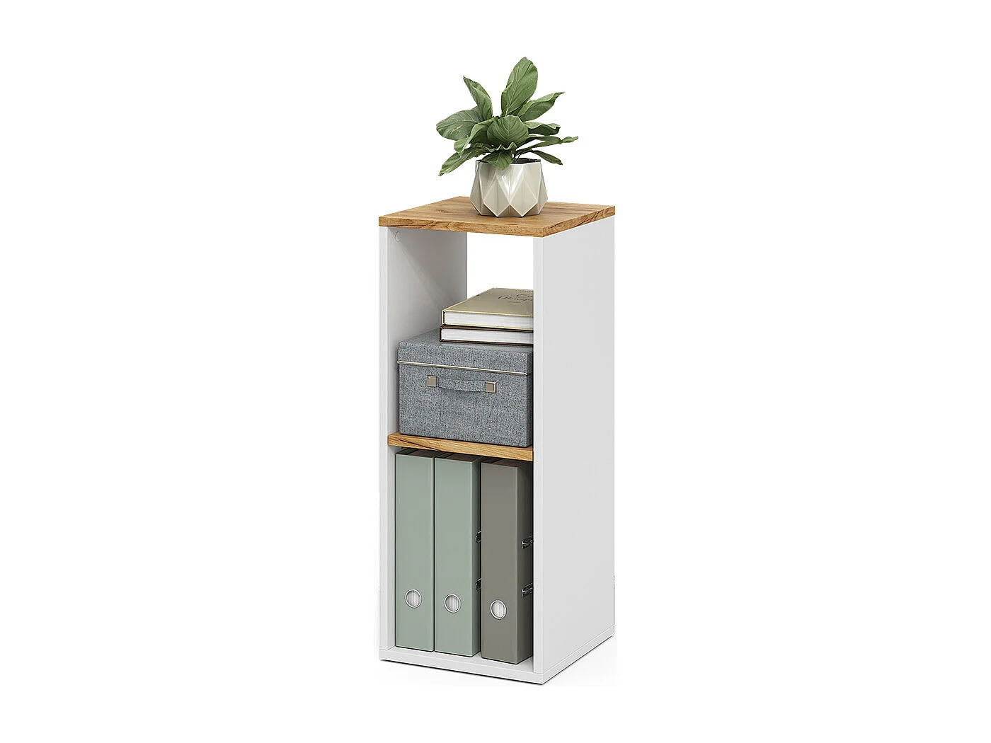 Étagère à livres chêne blanc/force de lor 30x30x74 tomy