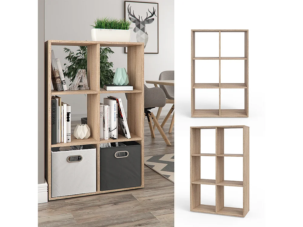 Meuble de rangement cube sonoma 72x29x107.8 karree