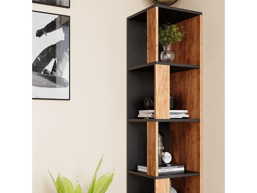 Corner shelf gold power oak 33.3x33.3x162.2 lio