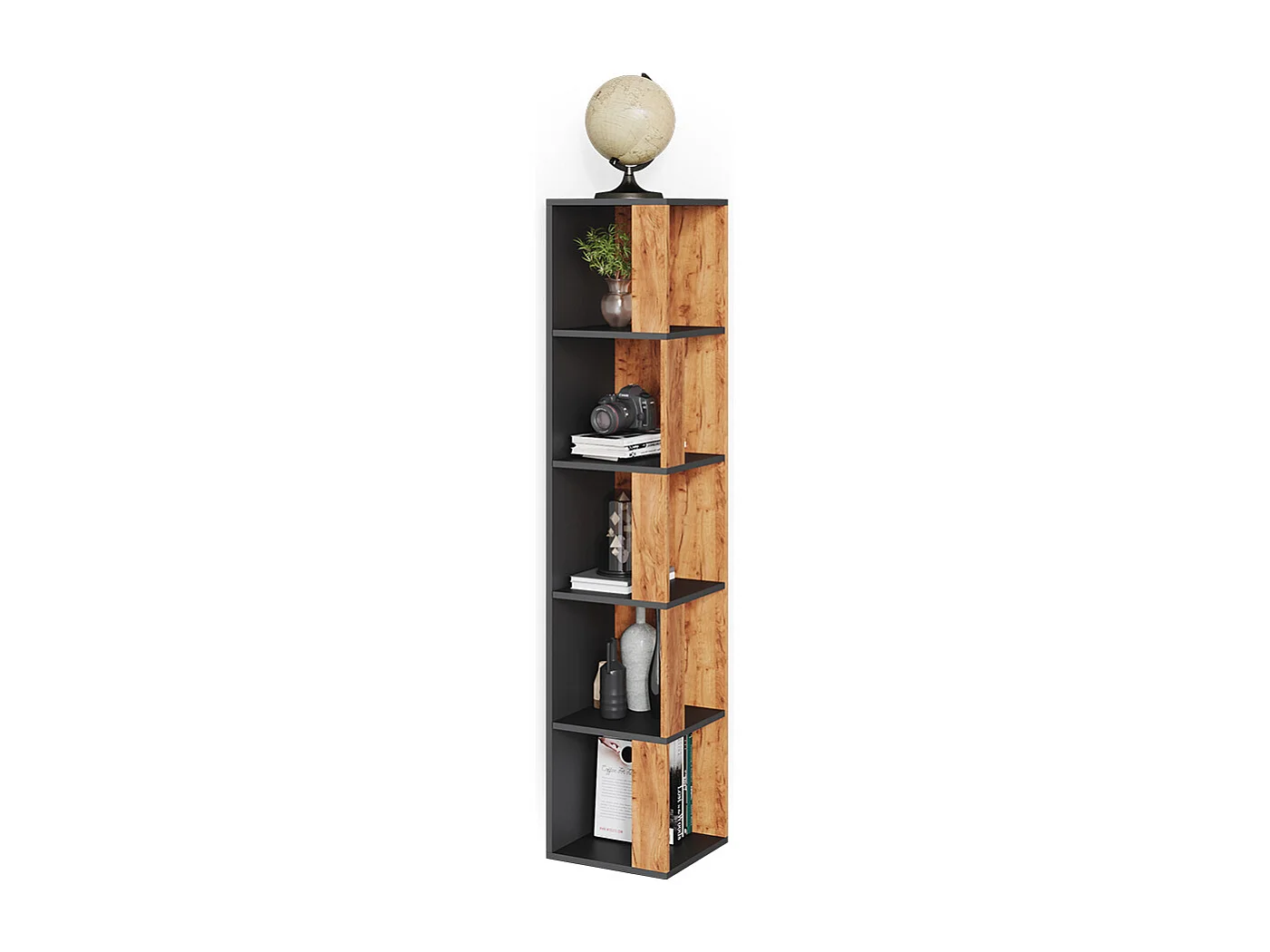 Corner shelf gold power oak 33.3x33.3x162.2 lio
