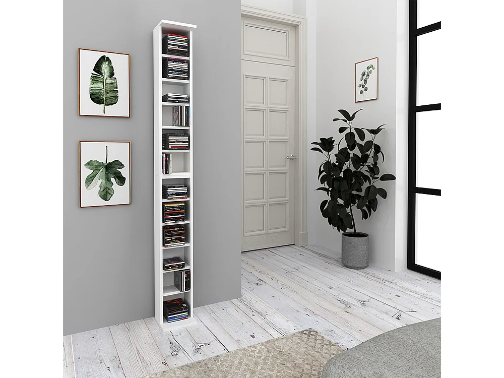 Étagère pour CD blanc 21x20x183.6