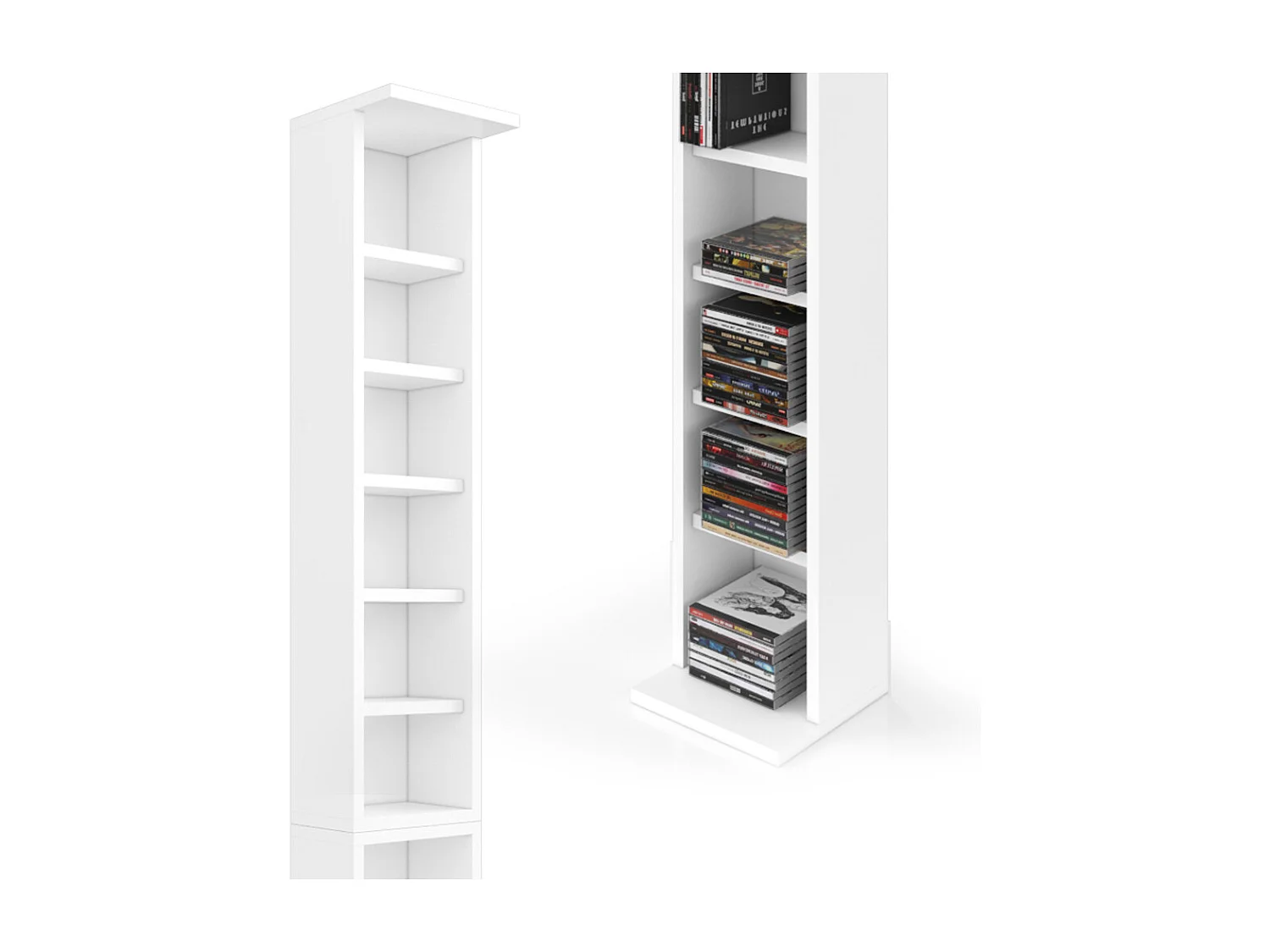 Étagère pour CD blanc 21x20x183.6