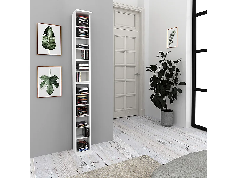 Scaffale per CD bianco 21x20x183.6