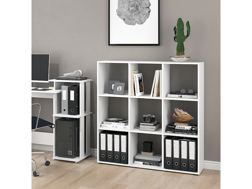 Meuble de rangement cube blanc 104x29x108 nove