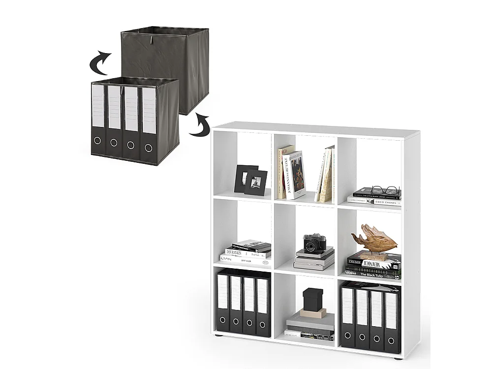 Meuble de rangement cube blanc 104x29x108 nove