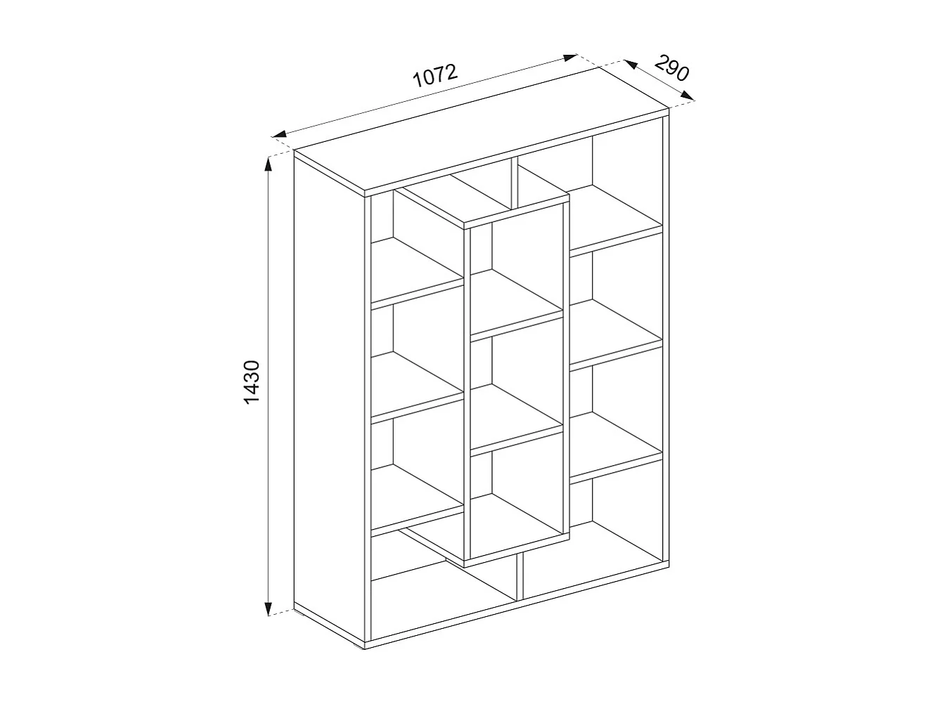 Raumteiler sonoma 107.2x29x143
