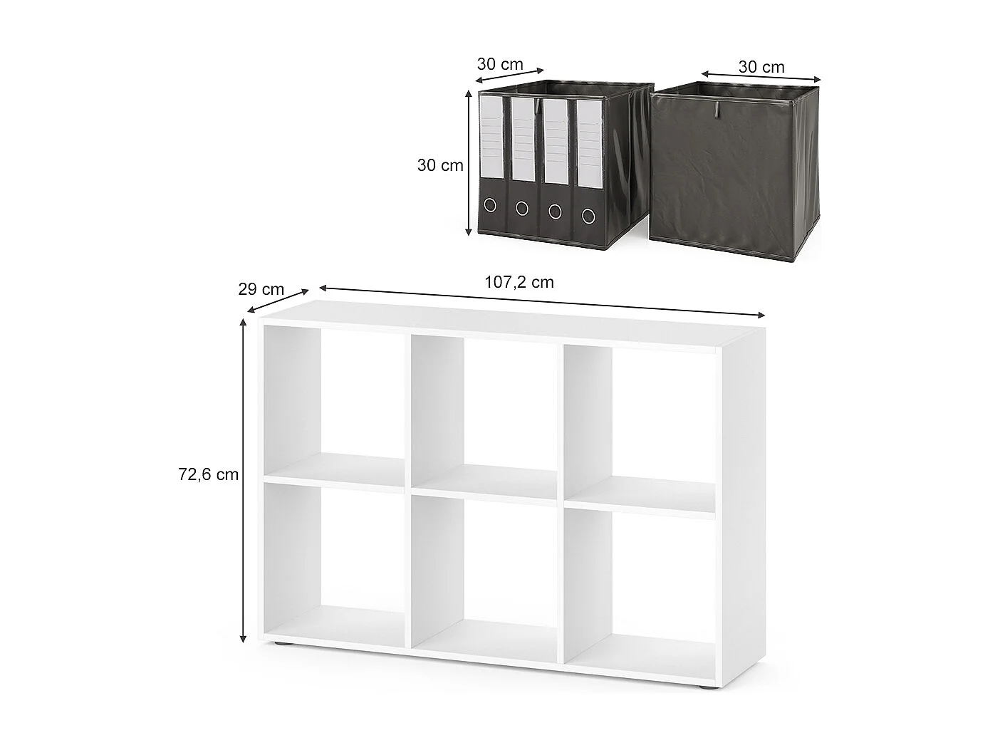 Meuble de rangement cube blanc 72x29x107.8