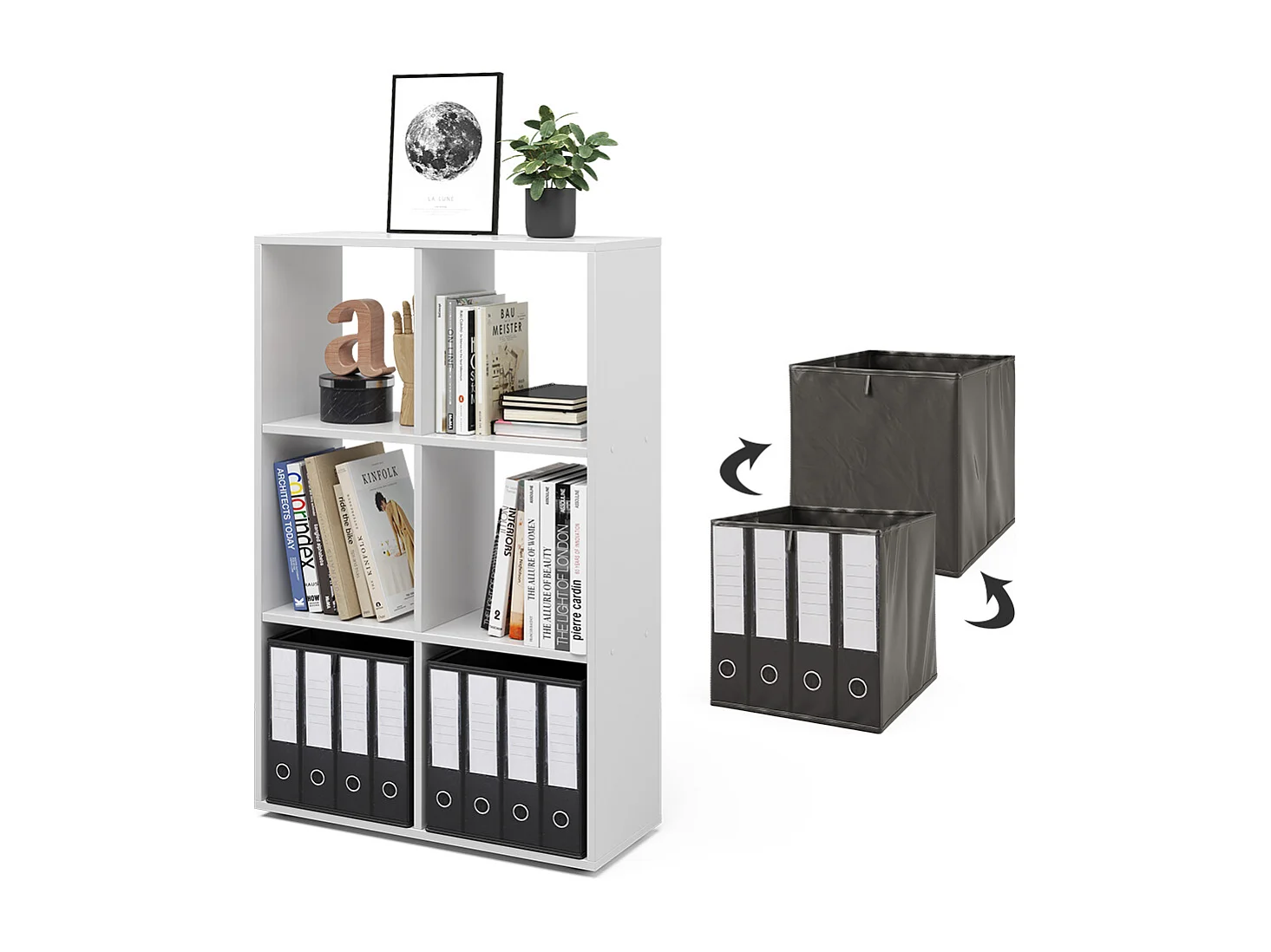 Meuble de rangement cube blanc 72x29x107.8