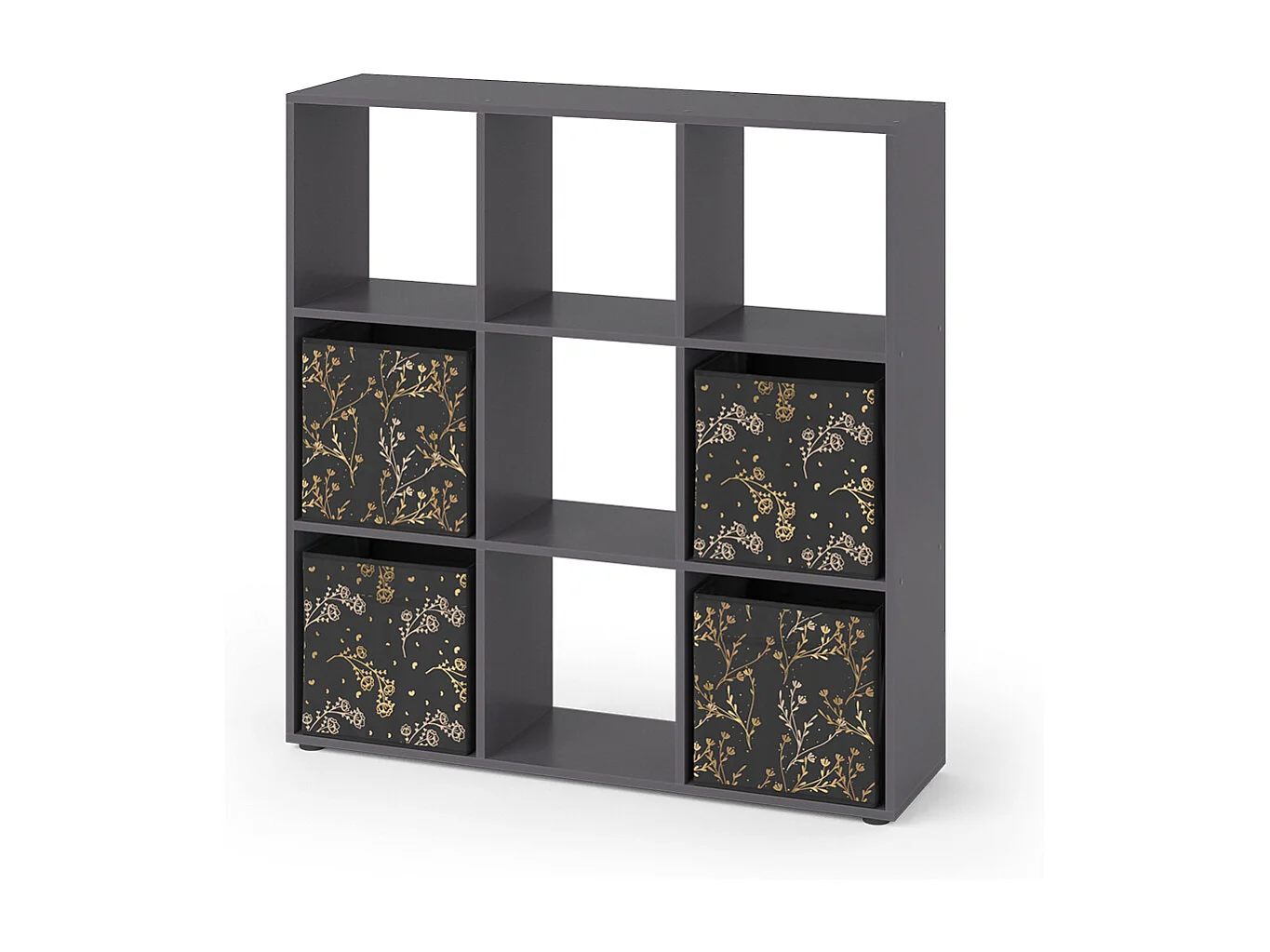 Meuble de rangement cube noir 104x29x108 nove