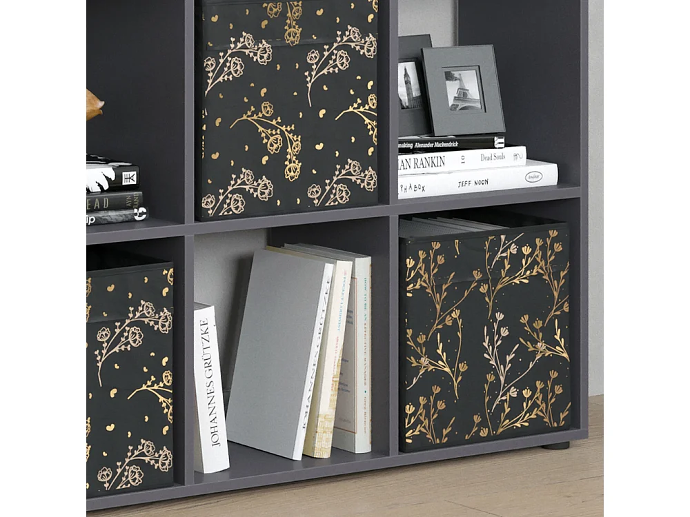 Meuble de rangement cube noir 104x29x108 nove