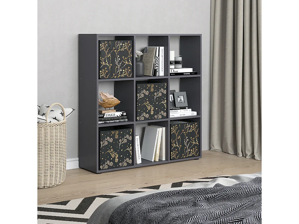 Meuble de rangement cube noir 104x29x108 nove