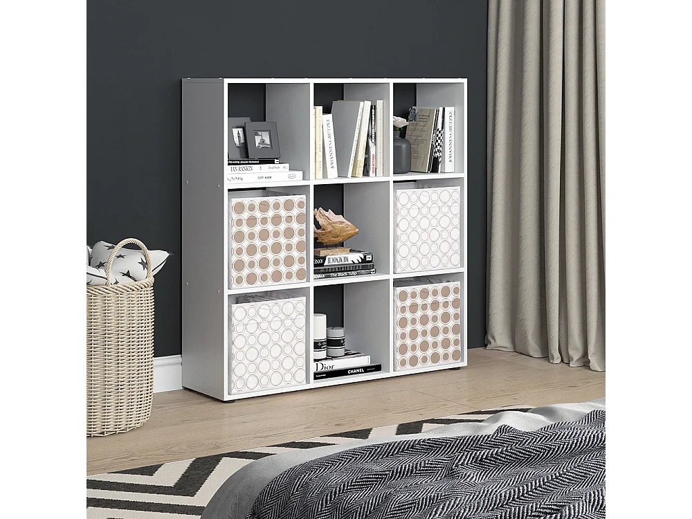 Meuble de rangement cube blanc 104x29x108 nove