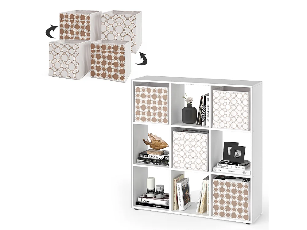 Meuble de rangement cube blanc 104x29x108 nove