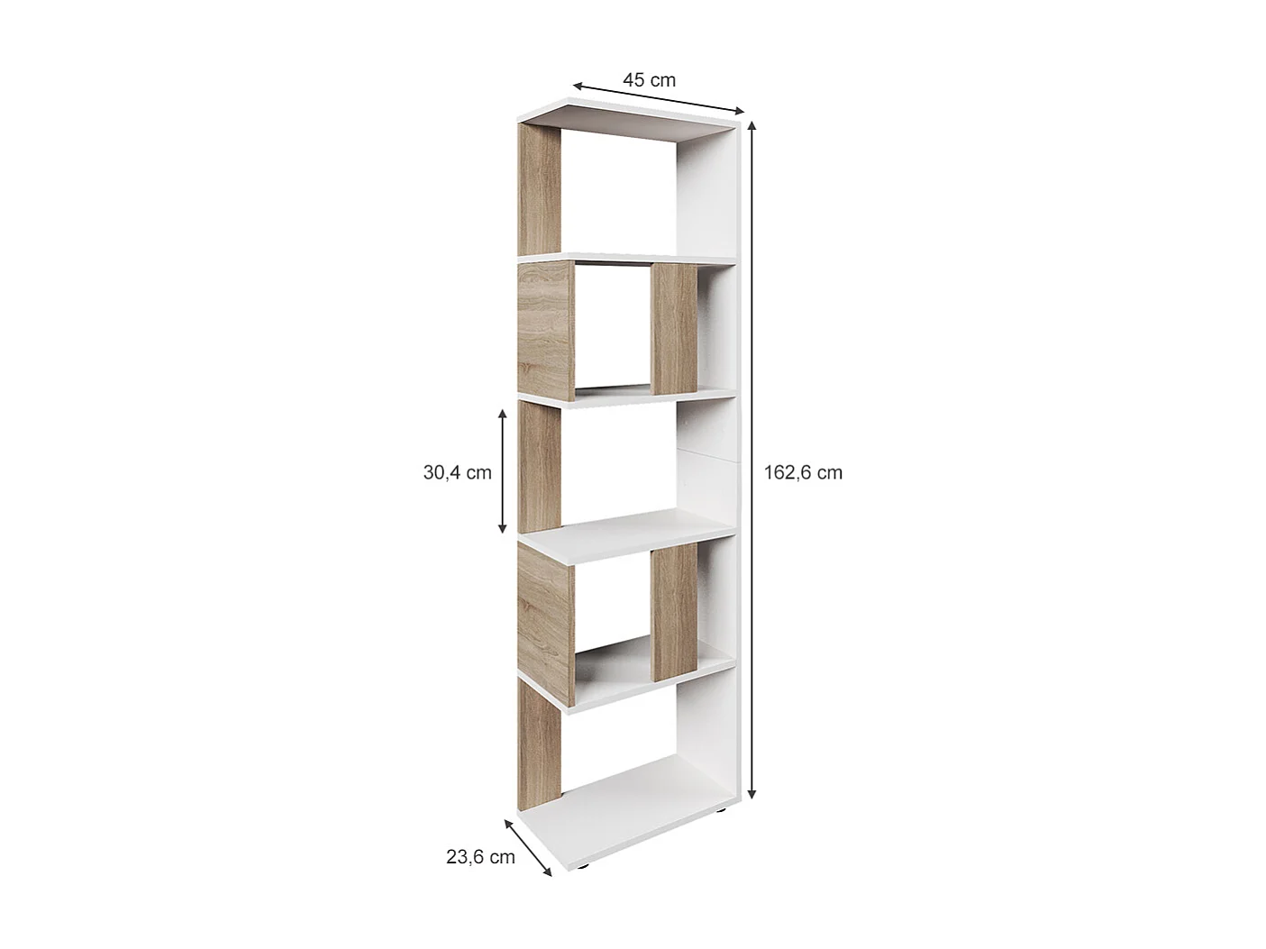 Room divider sonoma/white 45x23.6x162.6