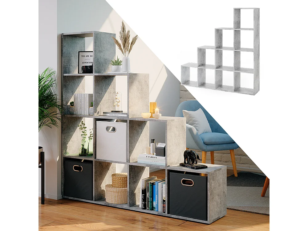 Treppenregal beton 142.5x29x140