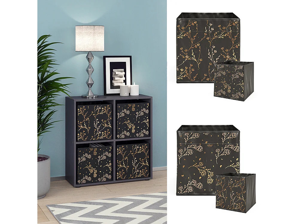 Meuble de rangement cube noir 72.6x29x72 tetra